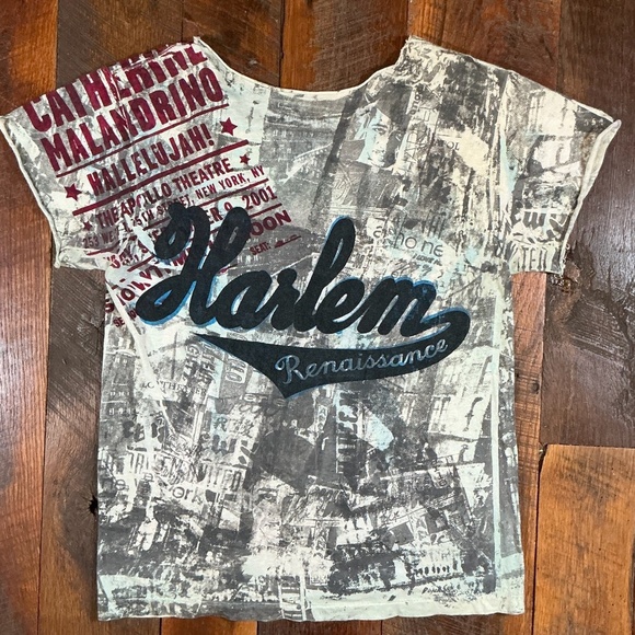 Vintage Catherine Malandrino Harlem Renaissance Graphic Tee Apollo Theatre 2002 - Picture 4 of 5